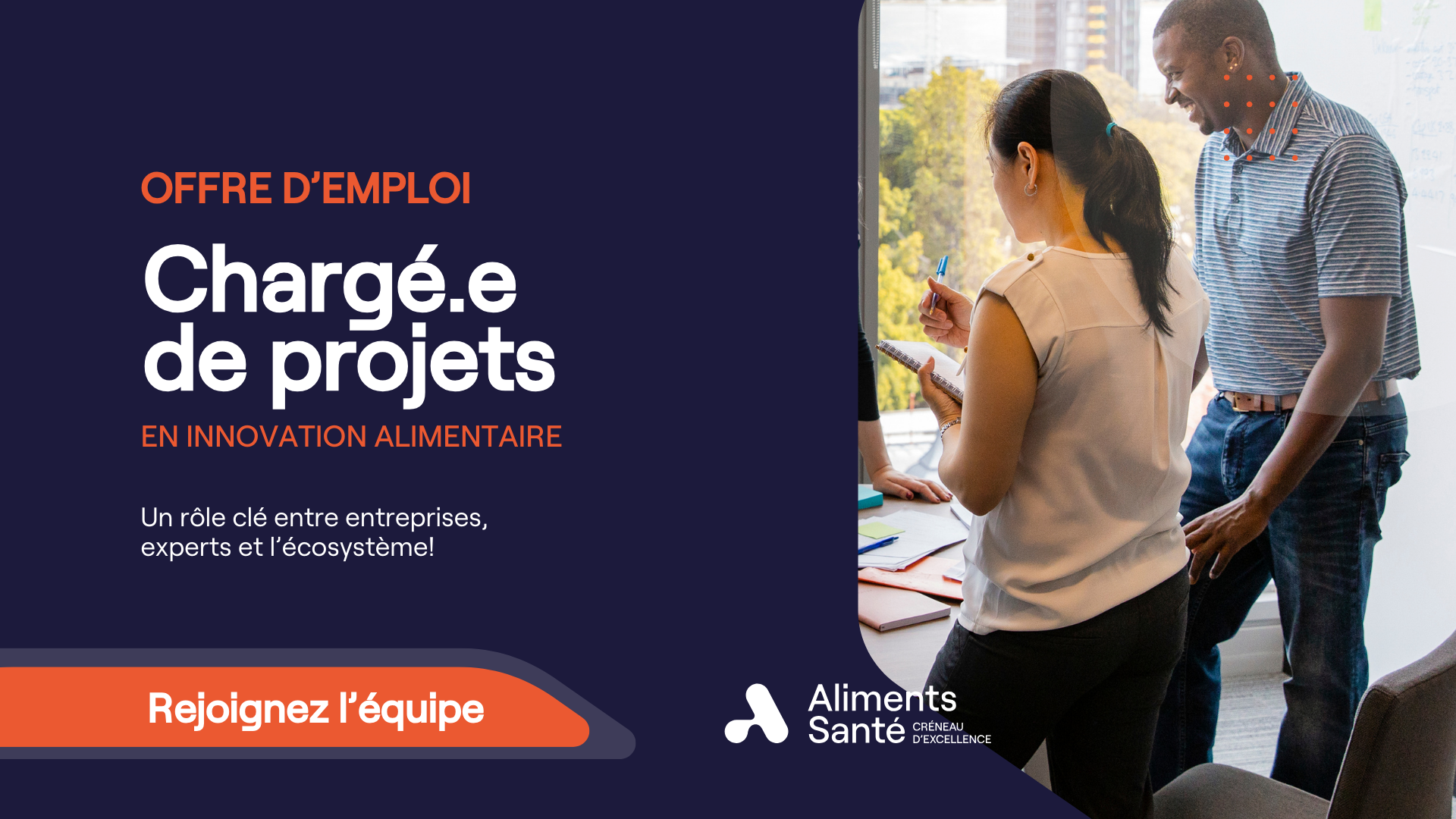 Offre d’emploi : Chargé·e de projets en innovation alimentaire